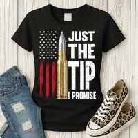 Just The Tip I Promise Bullet American Flag Gun Lovers Women's T-Shirt thumb 3