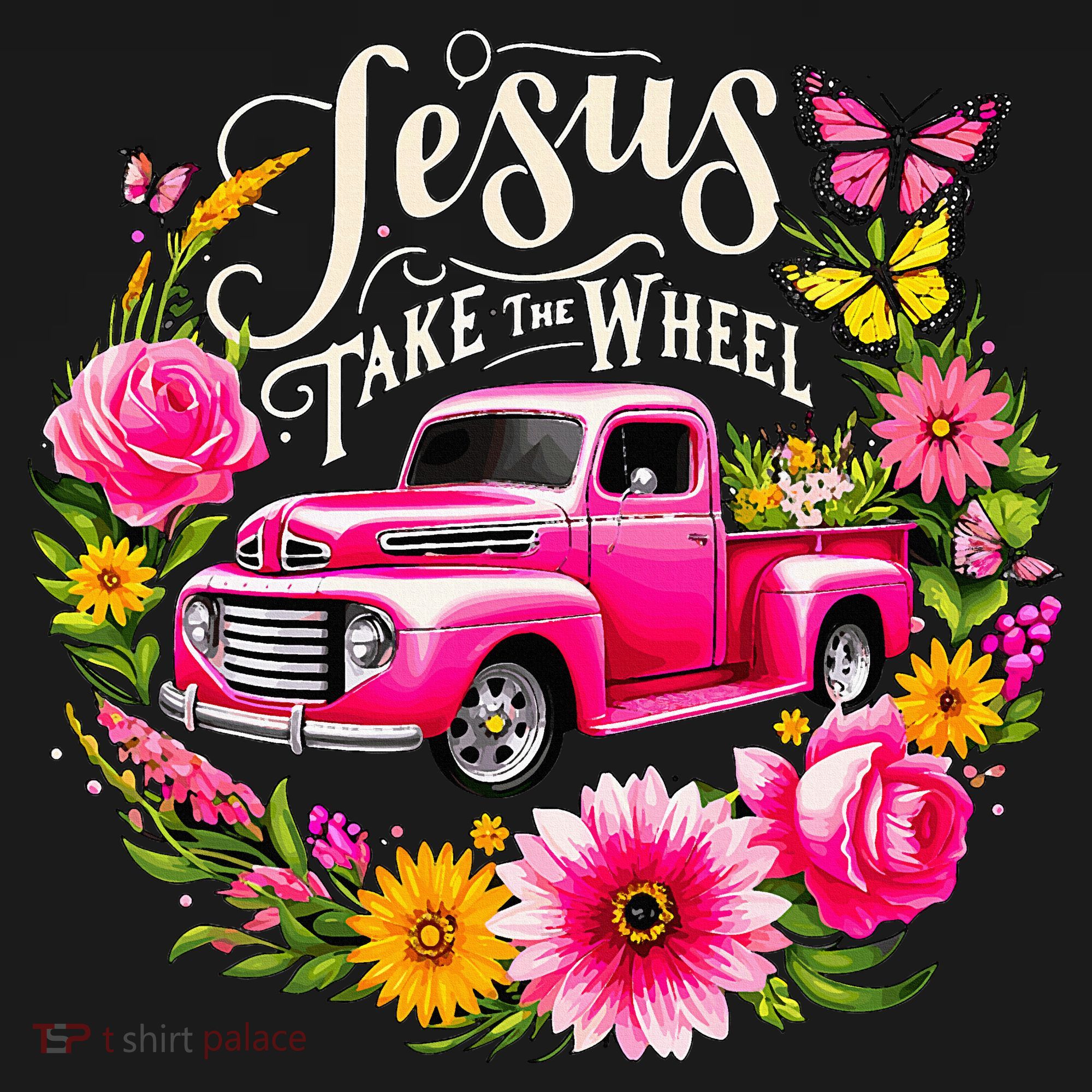 Jesus Take The Wheel Floral Farm Truck Sweatshirt