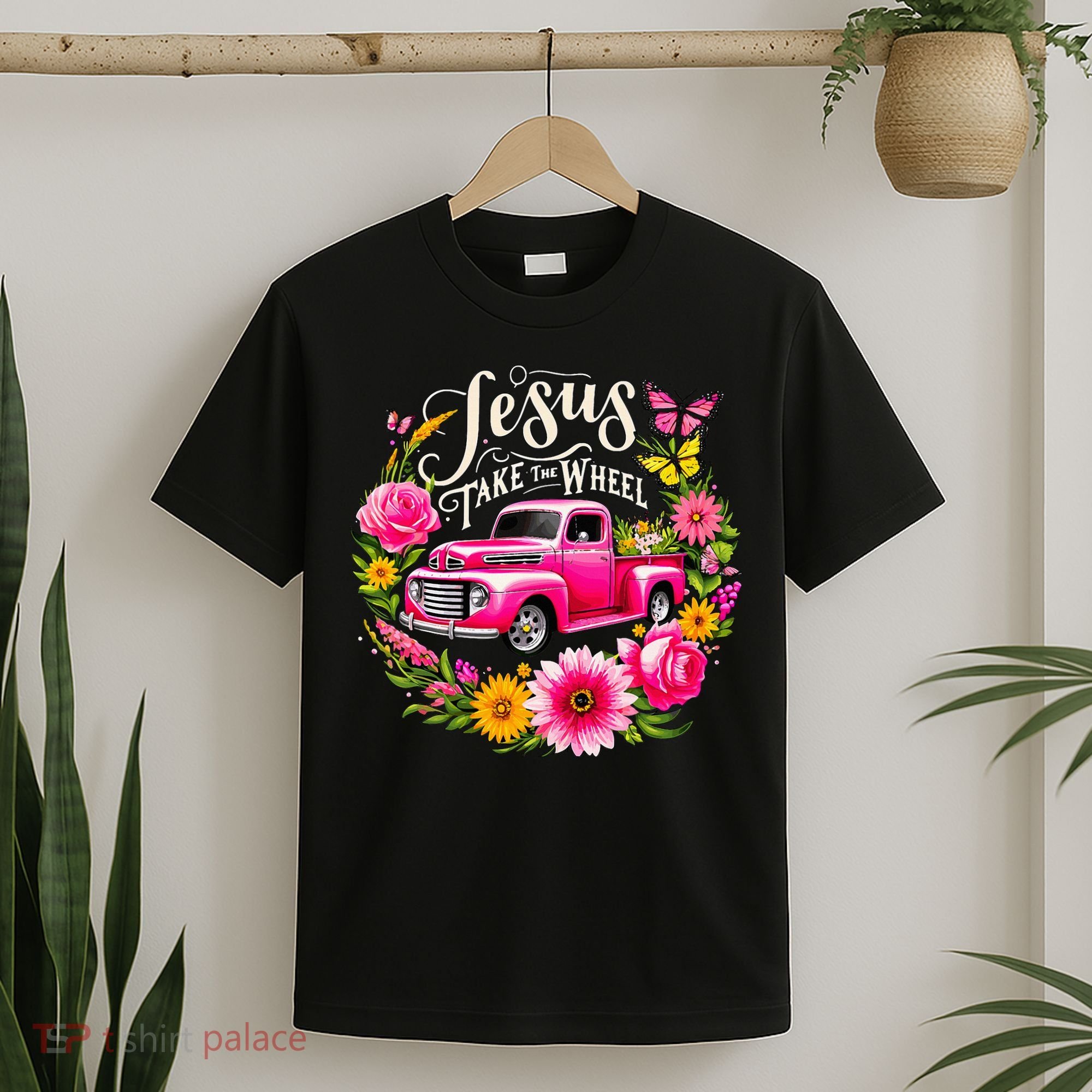 Jesus Take The Wheel Floral Farm Truck T-Shirt