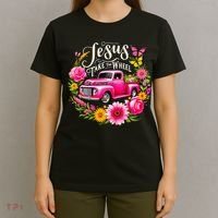 Jesus Take The Wheel Floral Farm Truck T-Shirt thumb 4