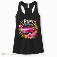 Jesus Take The Wheel Floral Farm Truck Women's Tank Top thumb 0