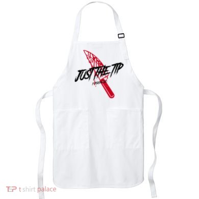 Just The Tip I Promise Funny Bloody Knife Horror Movies Apron