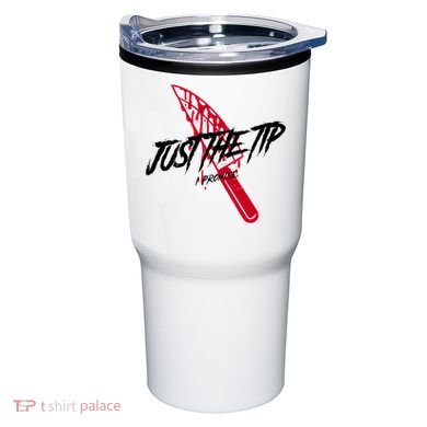 Just The Tip I Promise Funny Bloody Knife Horror Movies Tumbler