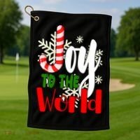 Joy To The World Christmas Festive Golf Towel thumb 1