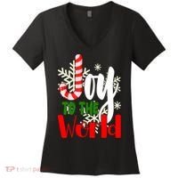 Joy To The World Christmas Festive Women's V-Neck T-Shirt thumb 0