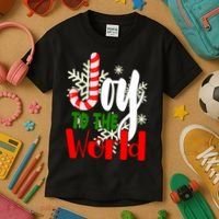Joy To The World Christmas Festive Kids T-Shirt thumb 3