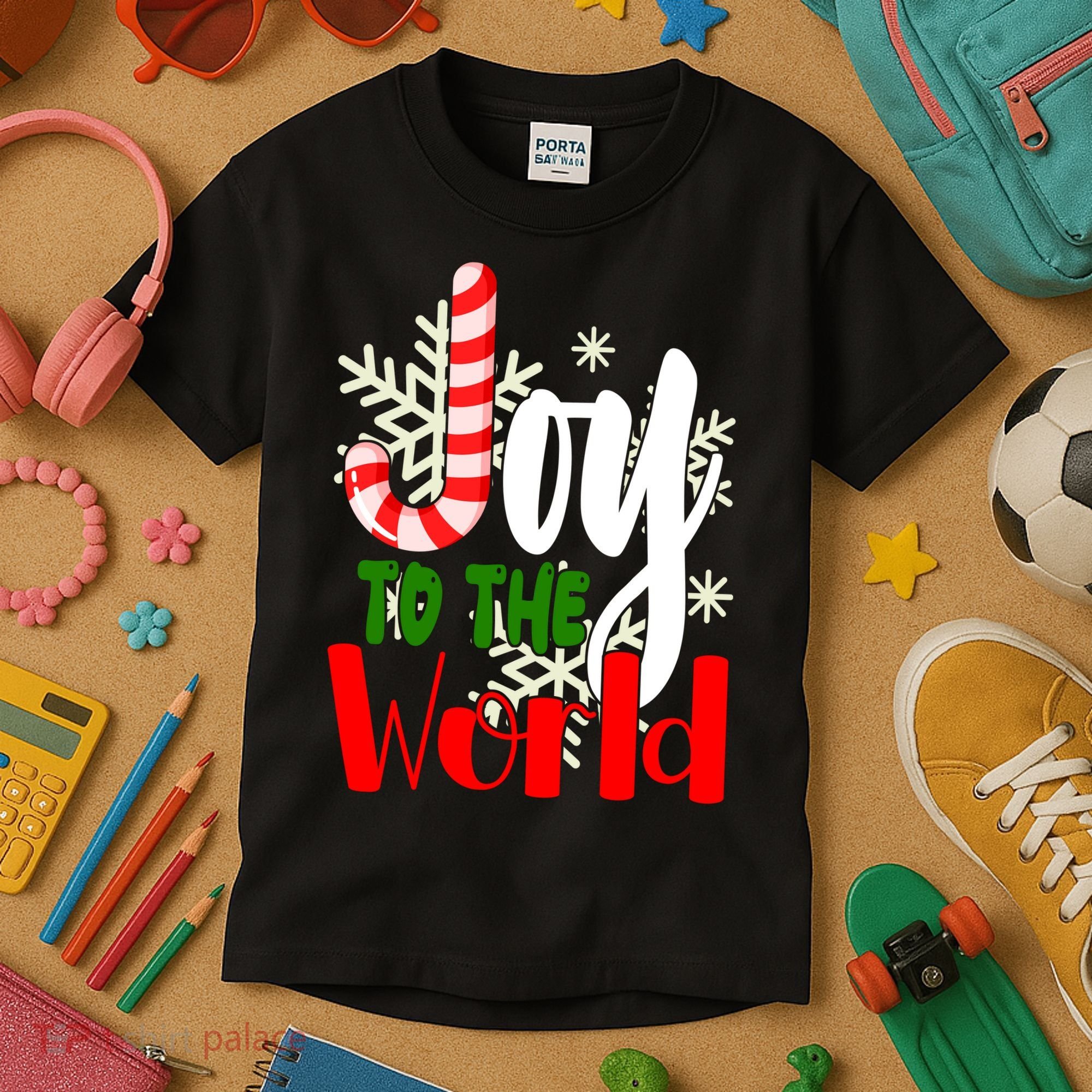 Joy To The World Christmas Festive Kids T-Shirt