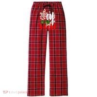 Joy To The World Christmas Festive Women's Flannel Plaid Pajama Pants thumb 0