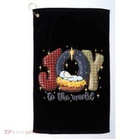 Joy To The World Nativity Christmas Jesus Ger Gift Golf Towel thumb 0