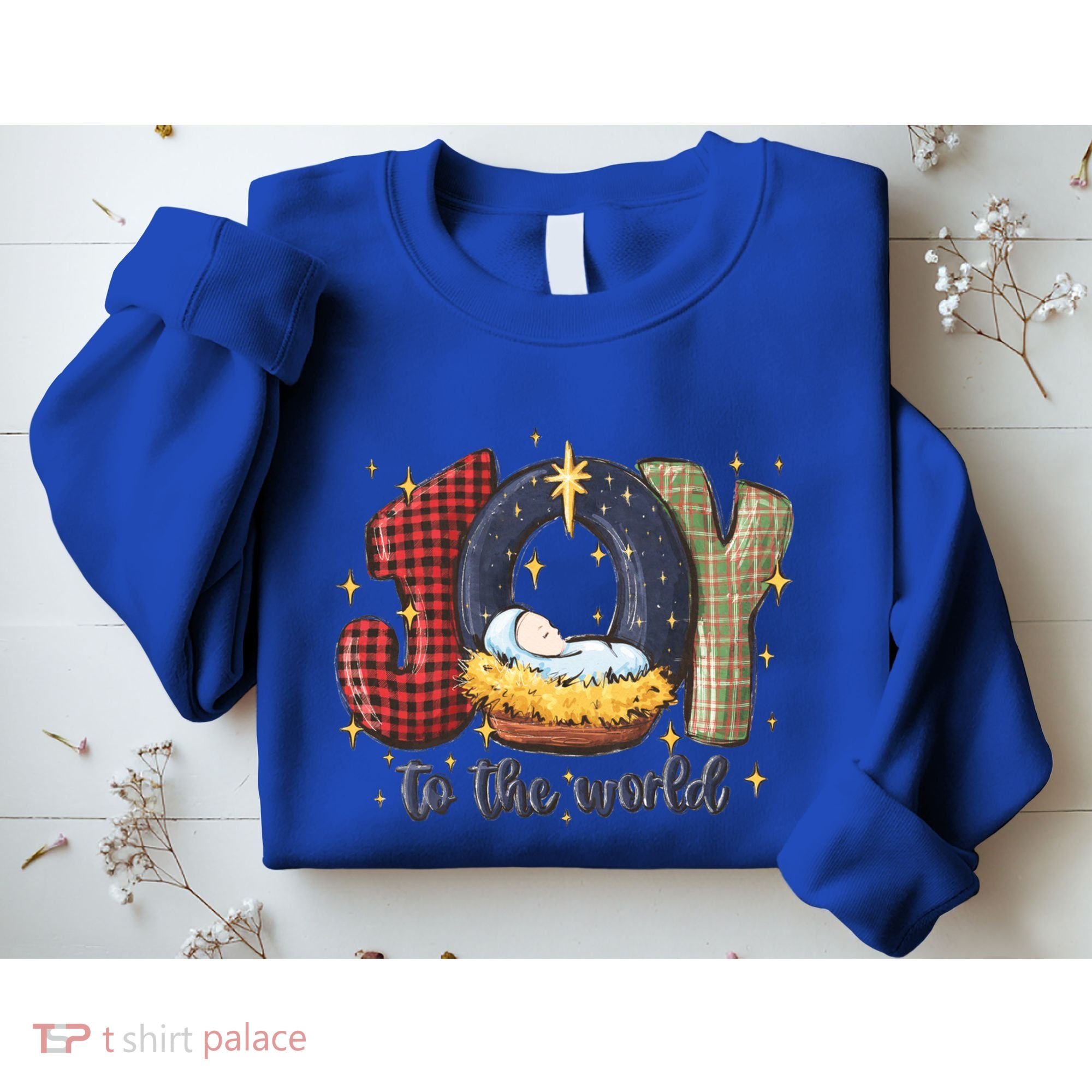 Joy To The World Nativity Christmas Jesus Ger Gift Sweatshirt