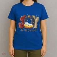 Joy To The World Nativity Christmas Jesus Ger Gift T-Shirt thumb 4