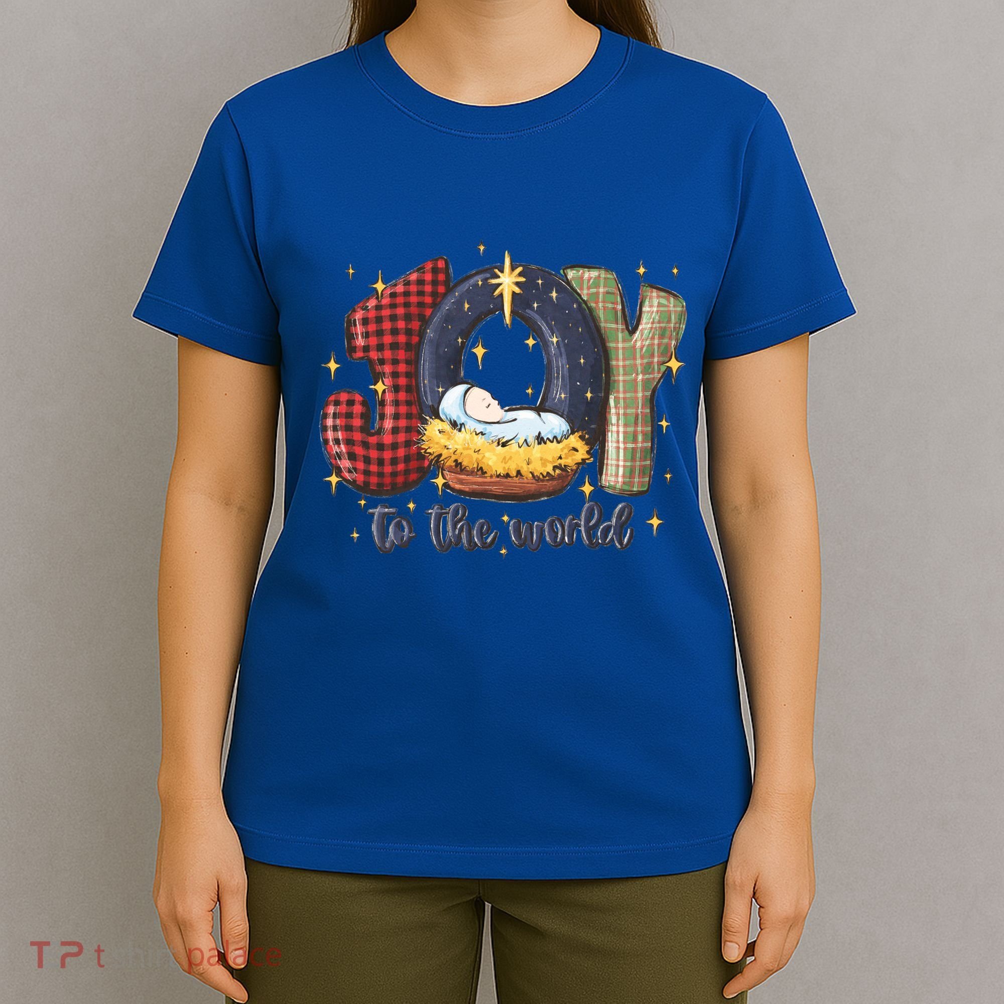 Joy To The World Nativity Christmas Jesus Ger Gift T-Shirt