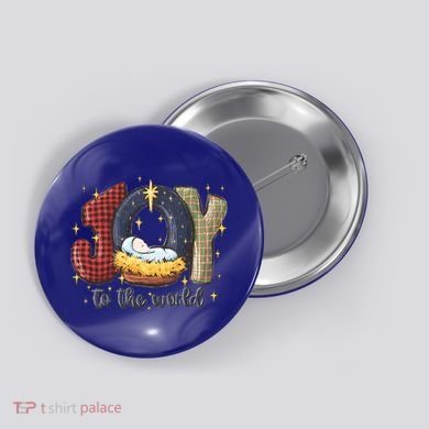 Joy To The World Nativity Christmas Jesus Ger Gift Button