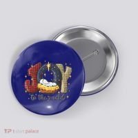 Joy To The World Nativity Christmas Jesus Ger Gift Button thumb 0
