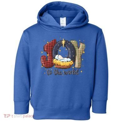 Joy To The World Nativity Christmas Jesus Ger Gift Toddler Hoodie