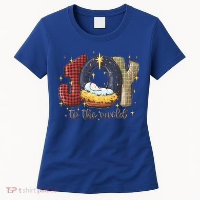 Joy To The World Nativity Christmas Jesus Ger Gift Women's T-Shirt