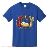 Joy To The World Nativity Christmas Jesus Ger Gift Kids T-Shirt thumb 0