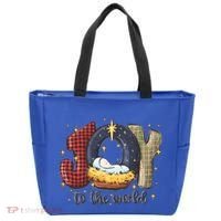 Joy To The World Nativity Christmas Jesus Ger Gift Tote Bag thumb 0