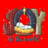 Joy To The World Nativity Christmas Jesus Ger Gift Santa Hat thumb 1