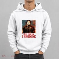 Just The Tip I Promise Myers Funny Halloween Horror Character Hoodie thumb 0