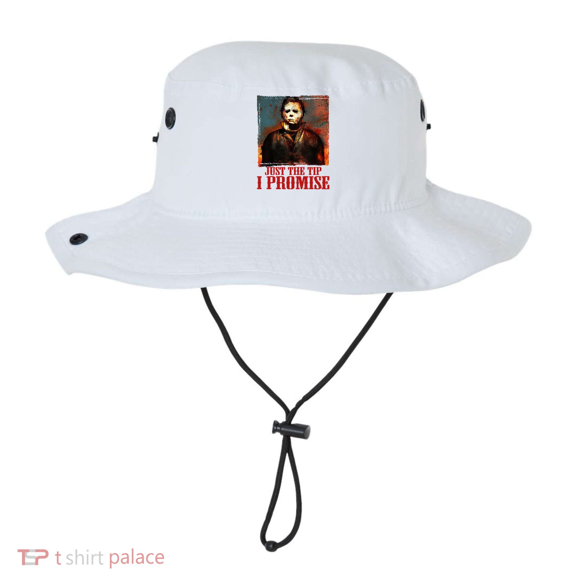 Just The Tip I Promise Myers Funny Halloween Horror Character Bucket Hat