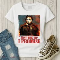 Just The Tip I Promise Myers Funny Halloween Horror Character Women's T-Shirt thumb 3