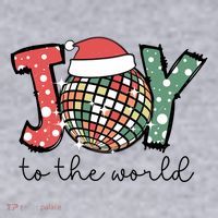 Joy To The World Disco Christmas Holiday Women's Racerback Cropped Tank thumb 2