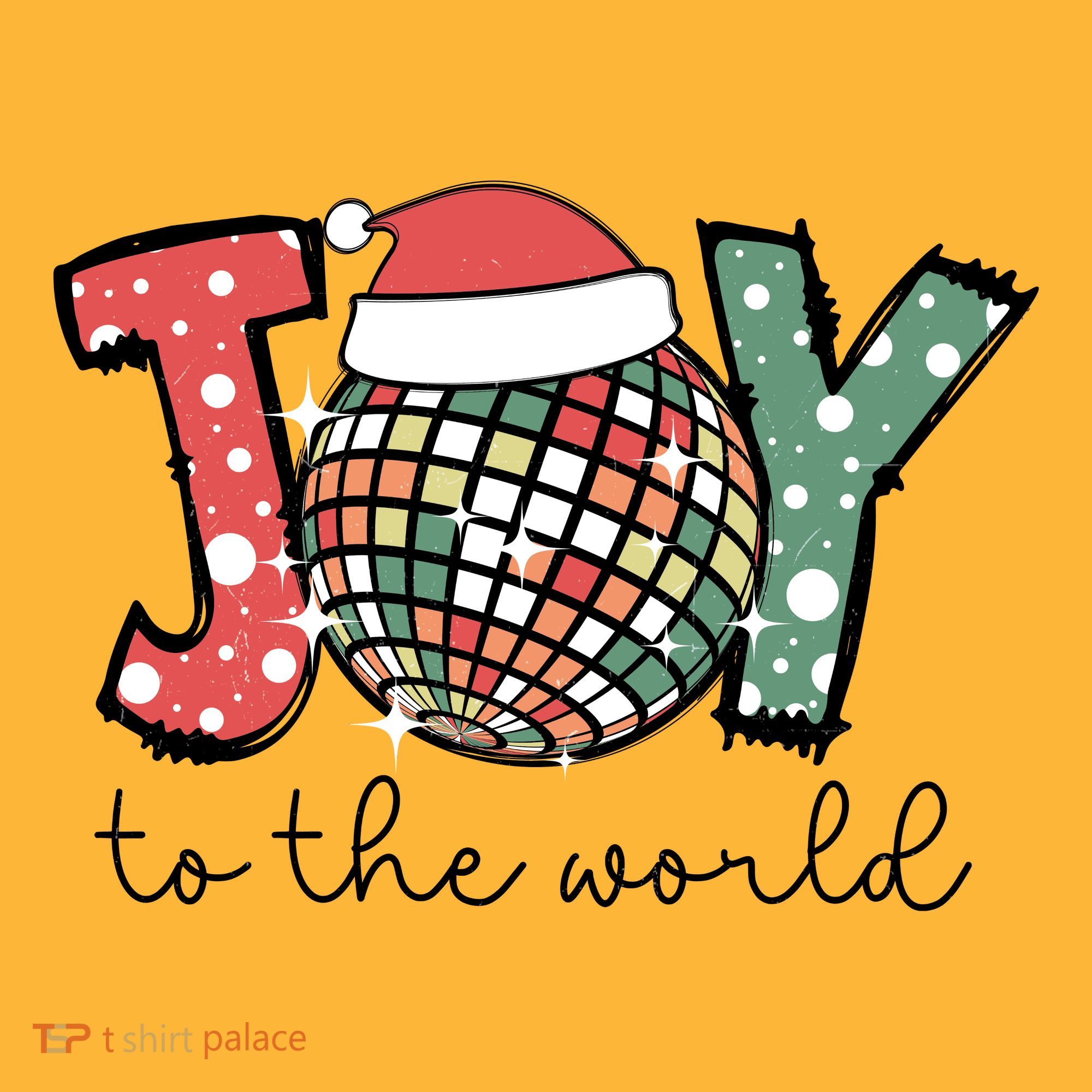 Joy To The World Disco Christmas Holiday Pom Pom 12in Knit Beanie
