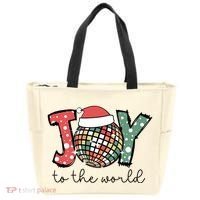 Joy To The World Disco Christmas Holiday Tote Bag thumb 0