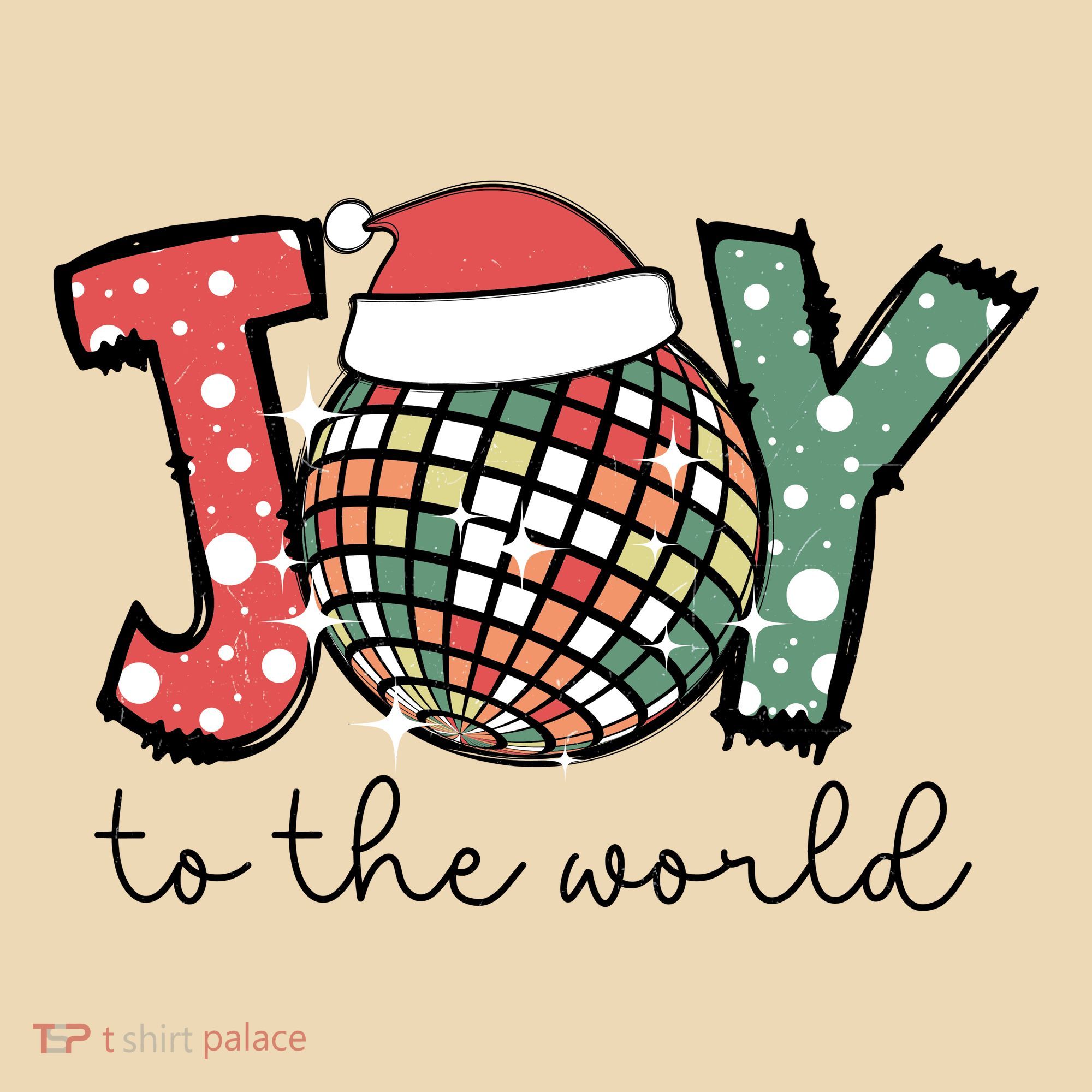 Joy To The World Disco Christmas Holiday Tote Bag