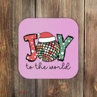 Joy To The World Disco Christmas Holiday Coaster thumb 0