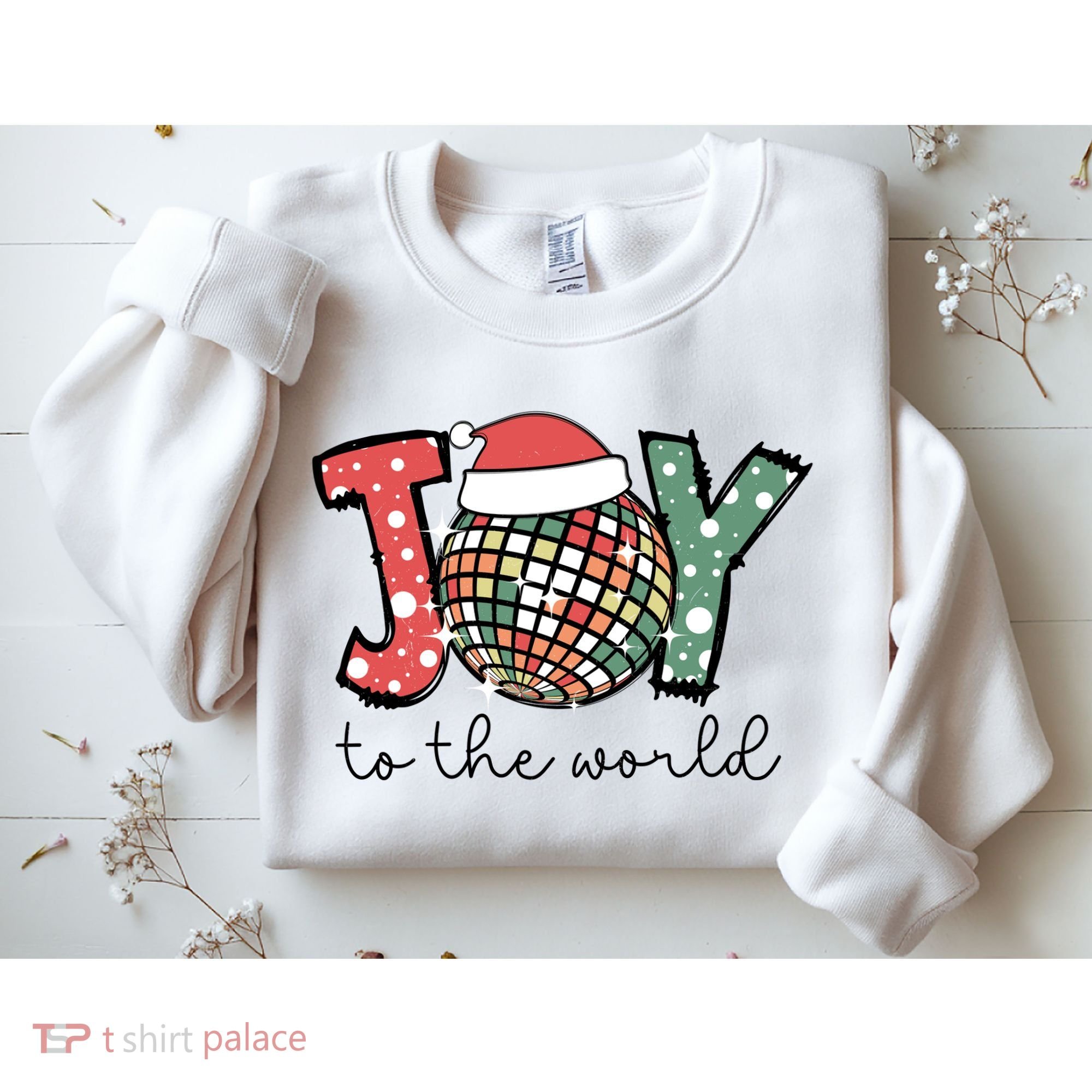 Joy To The World Disco Christmas Holiday Sweatshirt