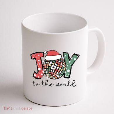Joy To The World Disco Christmas Holiday Coffee Mug back