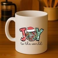 Joy To The World Disco Christmas Holiday Coffee Mug thumb 4