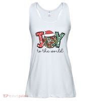 Joy To The World Disco Christmas Holiday Ladies Essential Flowy Tank thumb 0