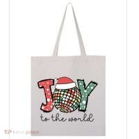 Joy To The World Disco Christmas Holiday Tote Bag thumb 0