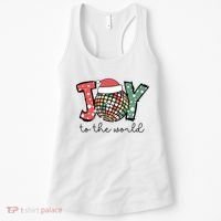 Joy To The World Disco Christmas Holiday Women's Tank Top thumb 0