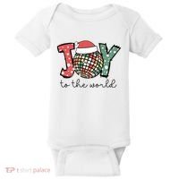 Joy To The World Disco Christmas Holiday Baby Bodysuit thumb 0