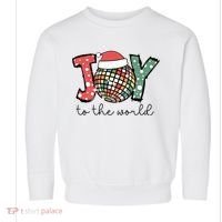 Joy To The World Disco Christmas Holiday Toddler Sweatshirt thumb 0