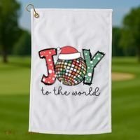 Joy To The World Disco Christmas Holiday Golf Towel thumb 1