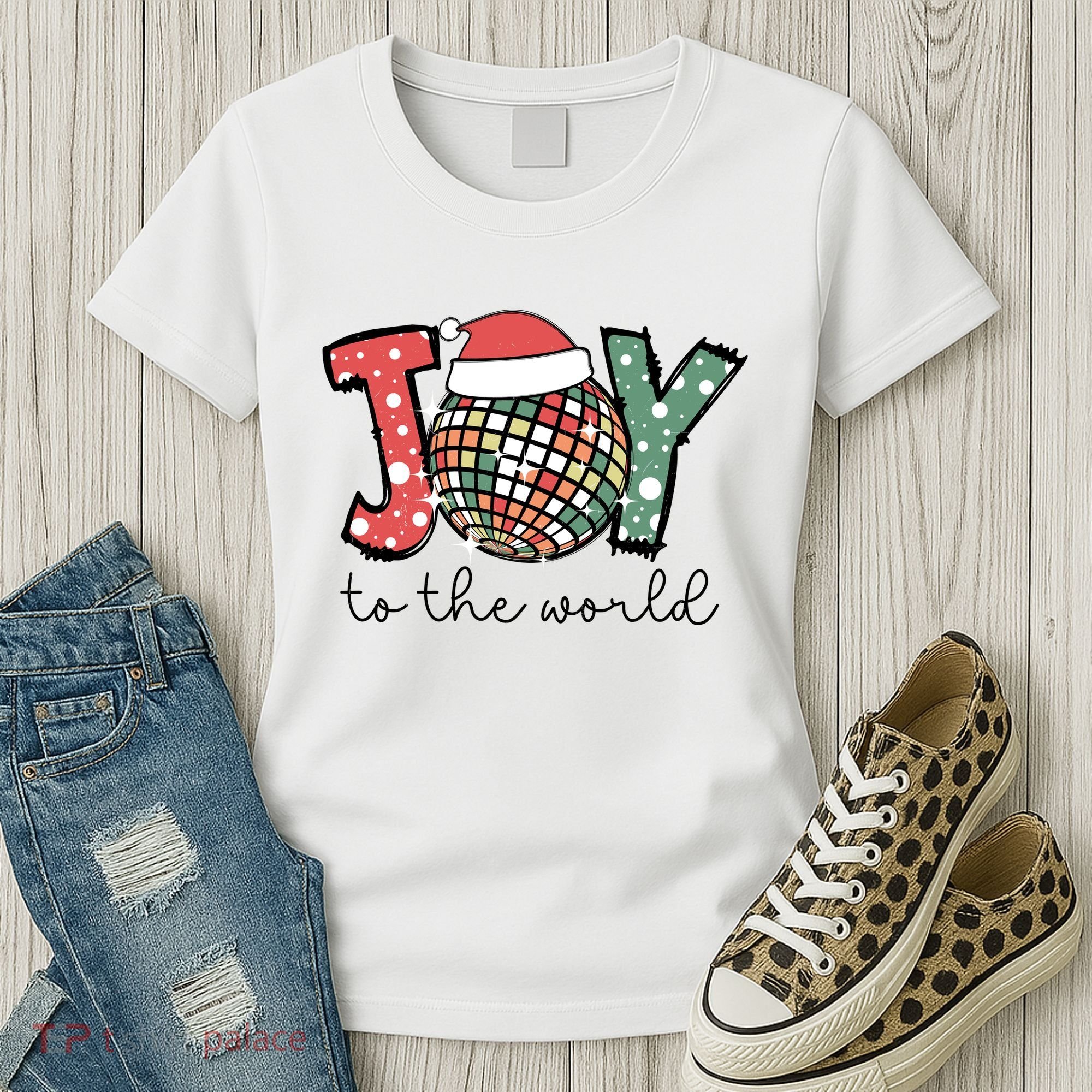 Joy To The World Disco Christmas Holiday Women's T-Shirt