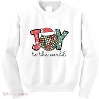 Joy To The World Disco Christmas Holiday Kids Sweatshirt thumb 0