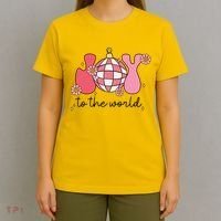 Joy To The World Cute Disco Holiday T-Shirt thumb 4