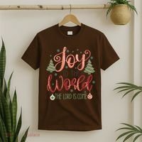 Joy To The World The Lord Is Come Christian Retro Christmas Religious T-Shirt thumb 2