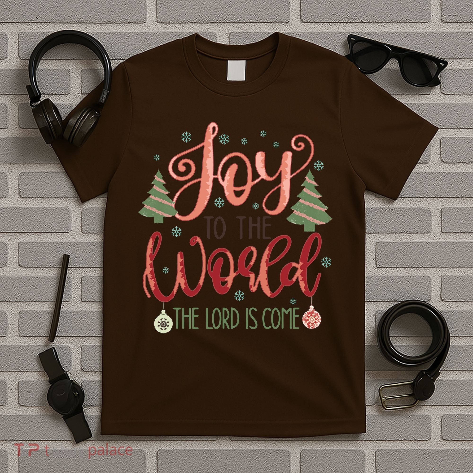 Joy To The World The Lord Is Come Christian Retro Christmas Religious T-Shirt