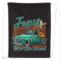 Jesus Take The Wheel Inspirational Quotes For Christian Drawstring Bag thumb 0