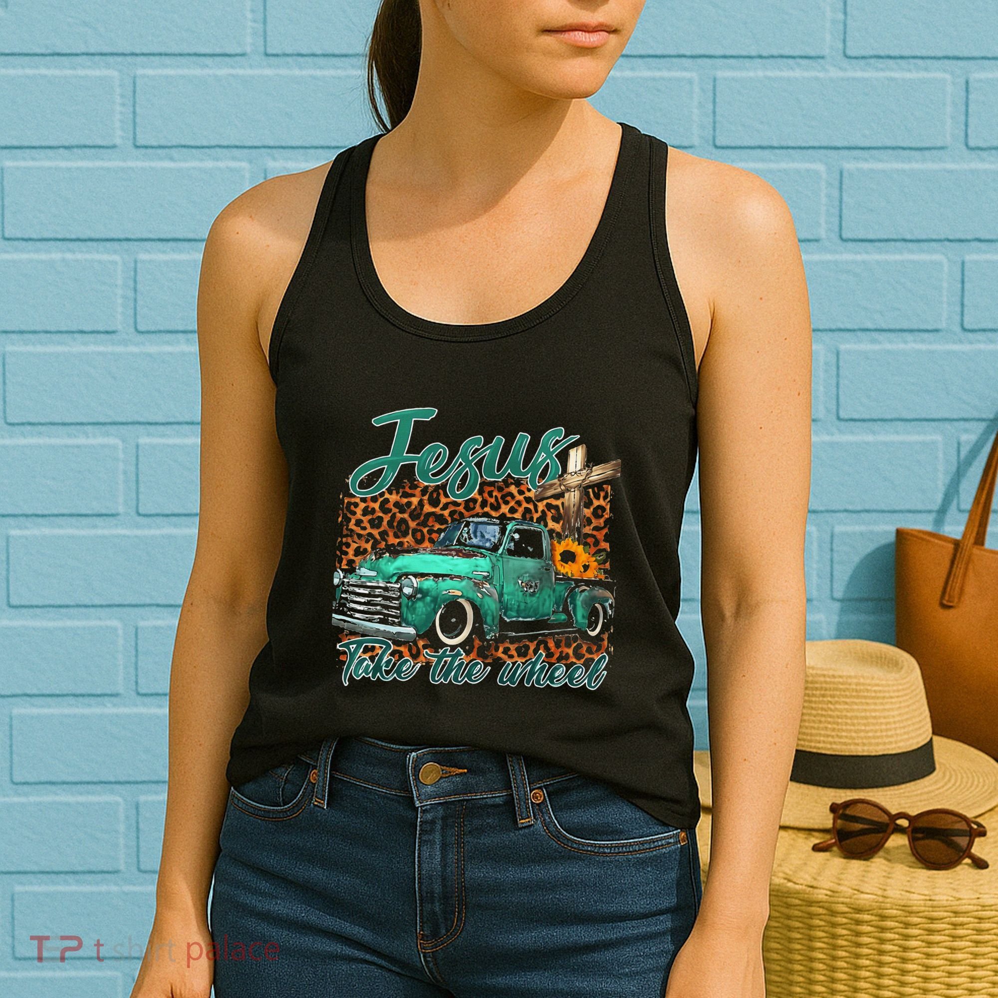 Jesus Take The Wheel Inspirational Quotes For Christian Women's Tank Top