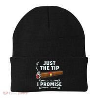 Just The Tip Cigar Smoker Funny Cigar Smoking Beanie thumb 0