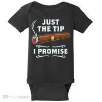 Just The Tip Cigar Smoker Funny Cigar Smoking Baby Bodysuit thumb 0