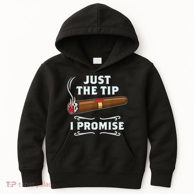 Just The Tip Cigar Smoker Funny Cigar Smoking Kids Hoodie